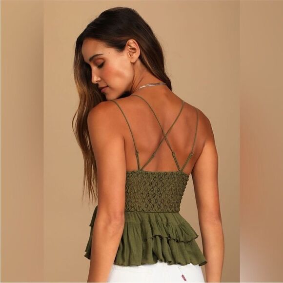 FREE PEOPLE NWT Adella Cami in Olive Sparrow
Size S - Picture 3 of 10